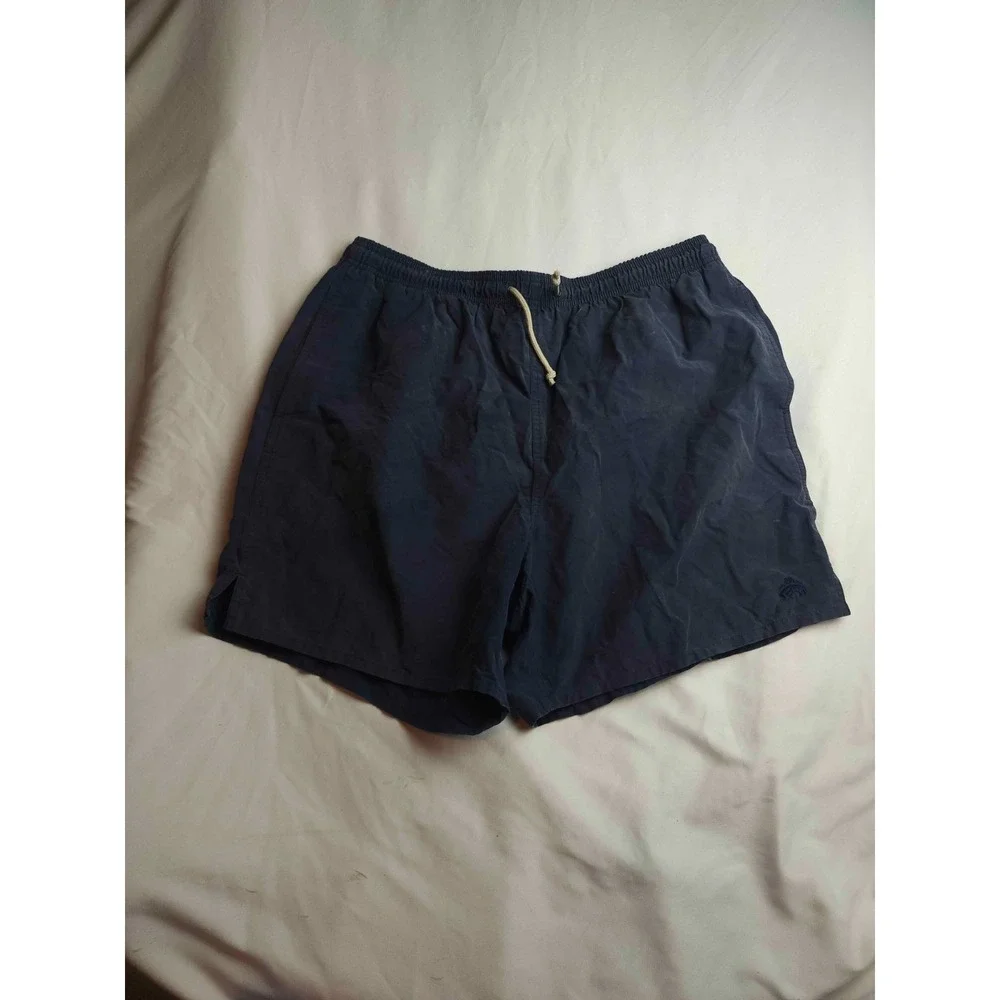 Brooks Brothers Swim Trunks Mens Large Navy Blue Mesh Lined Drawstring Beach